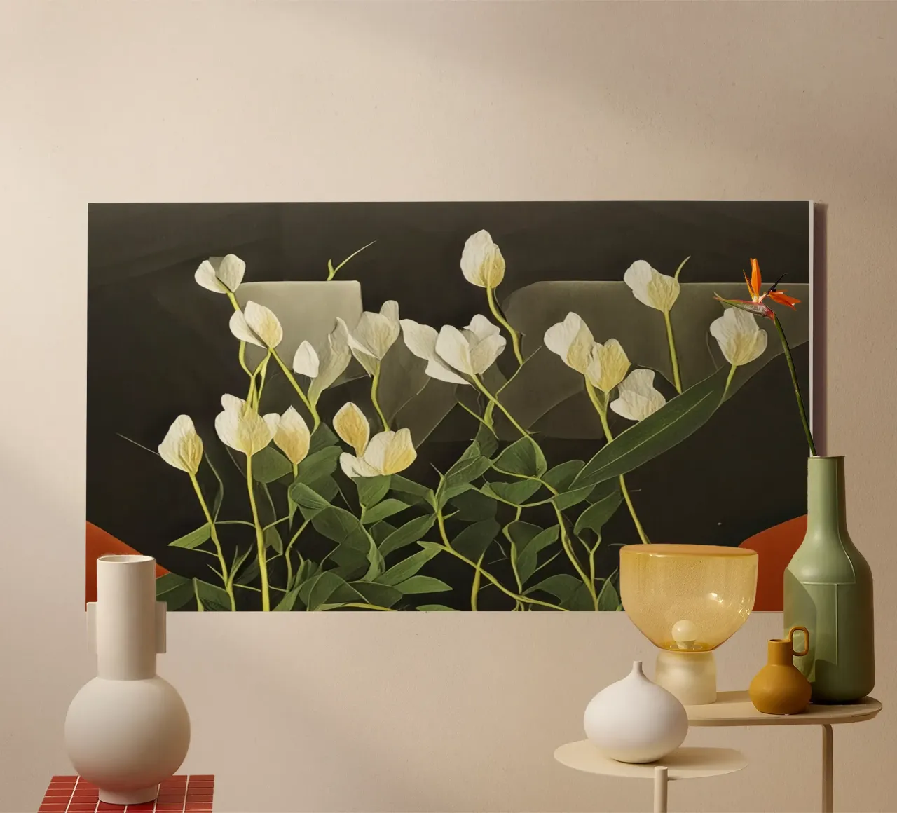 Blumen_4 tela con Cornice a cassetta da Abstract Art by LK
