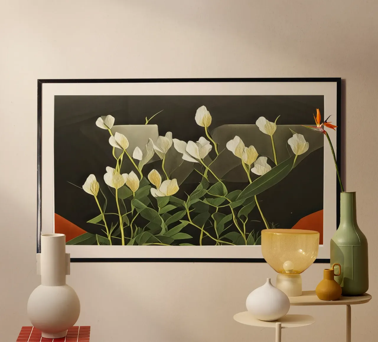 Blumen_4 poster con telaio in plastica da Abstract Art by LK