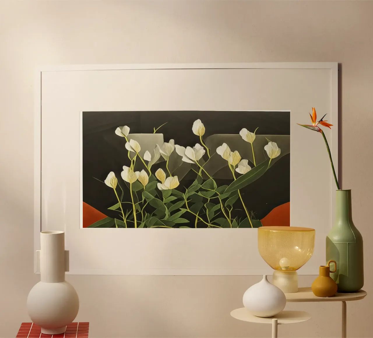 Blumen_4 poster con telaio in plastica da Abstract Art by LK