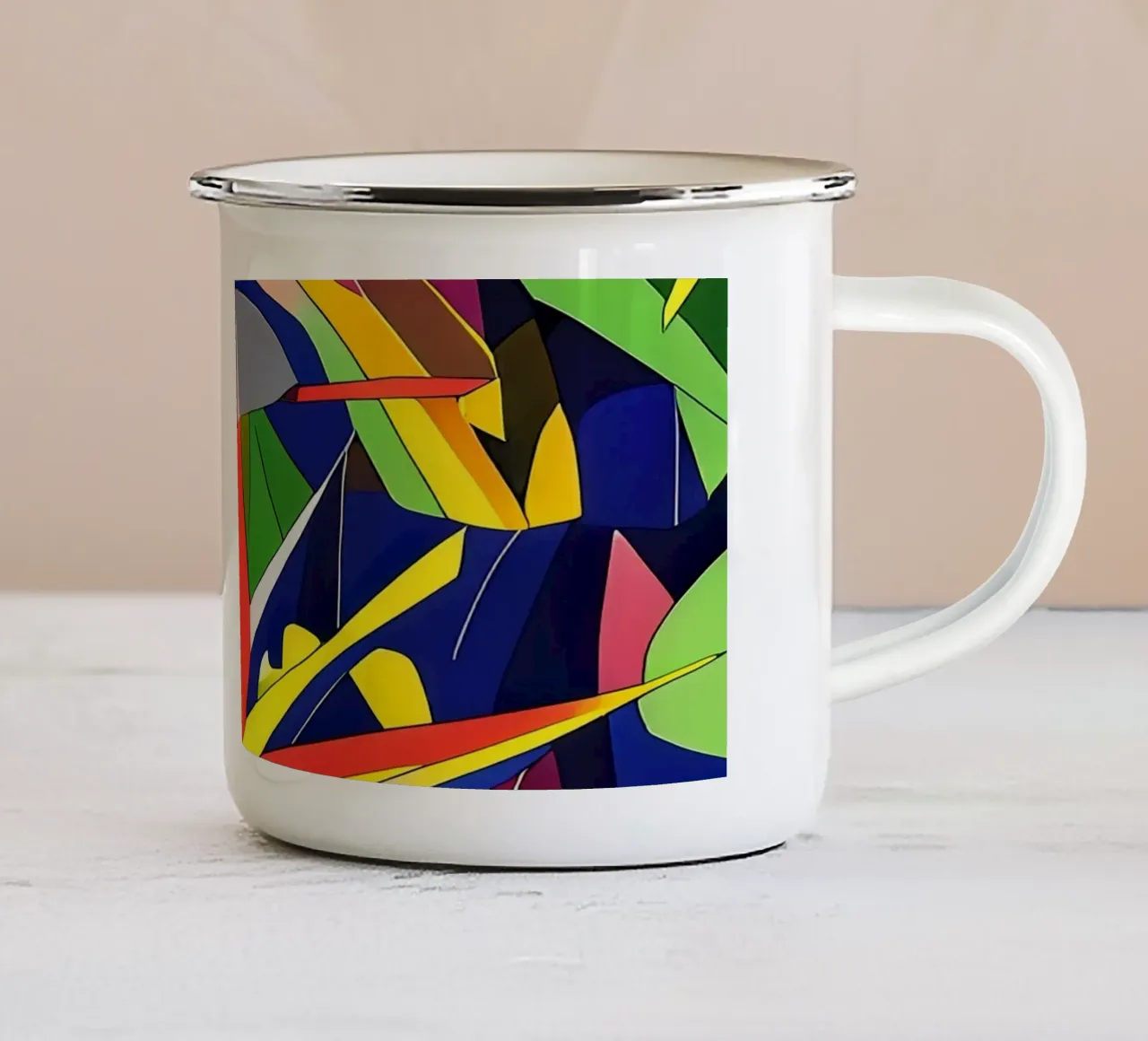 Blumen_6 emaille mok van Abstract Art by LK