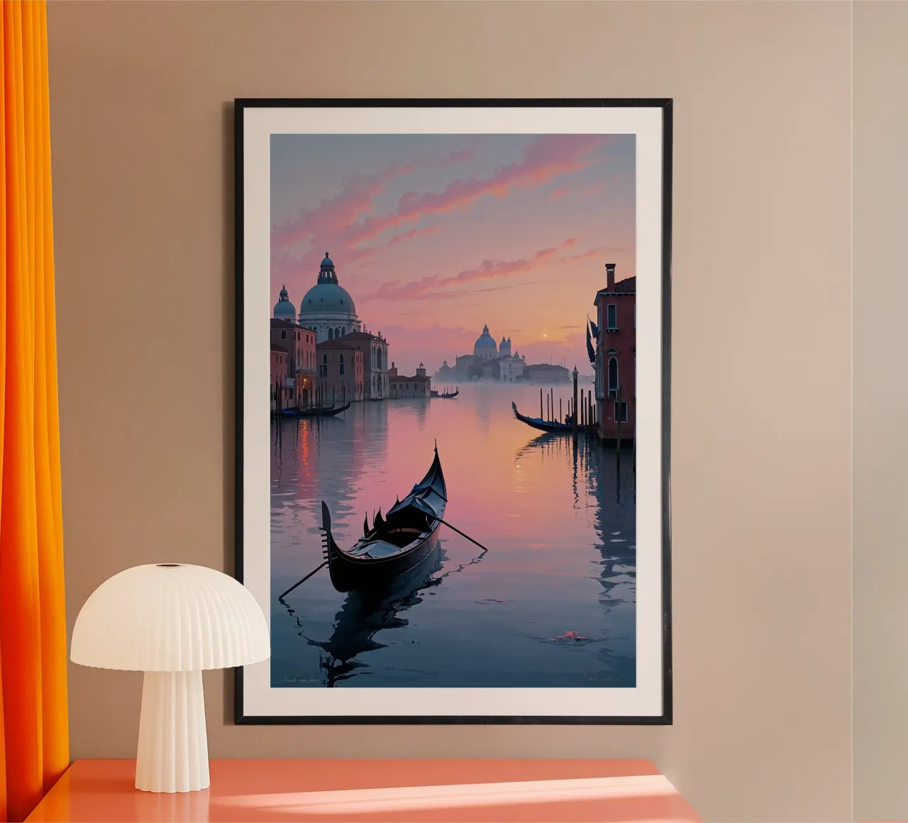 Moonlit Gondola on the Venetian Waters carta hahnemühle da AlbertKlee