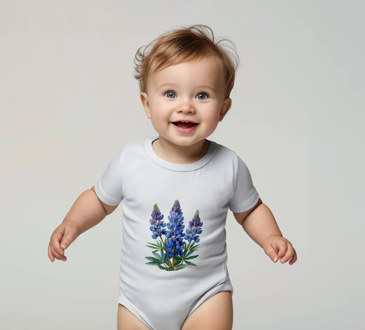 Fiore di lupino 4 body neonato maniche corte da Bold Blooms