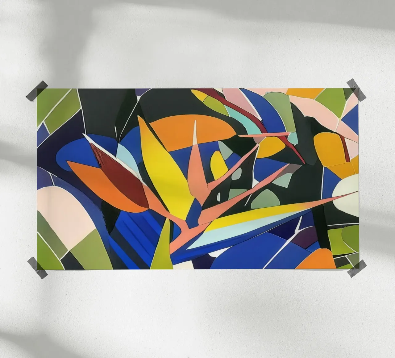 Blumen_7 poster con telaio in legno da Abstract Art by LK