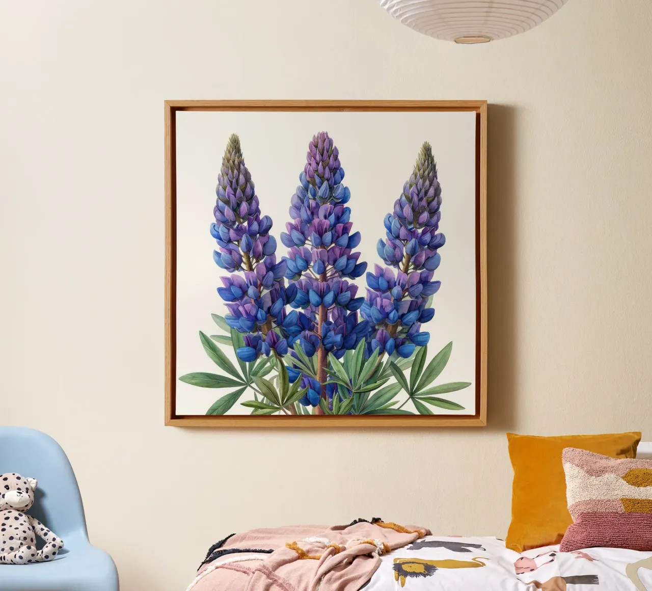 Lupinebloem 1 canvas met Baklijst van Bold Blooms