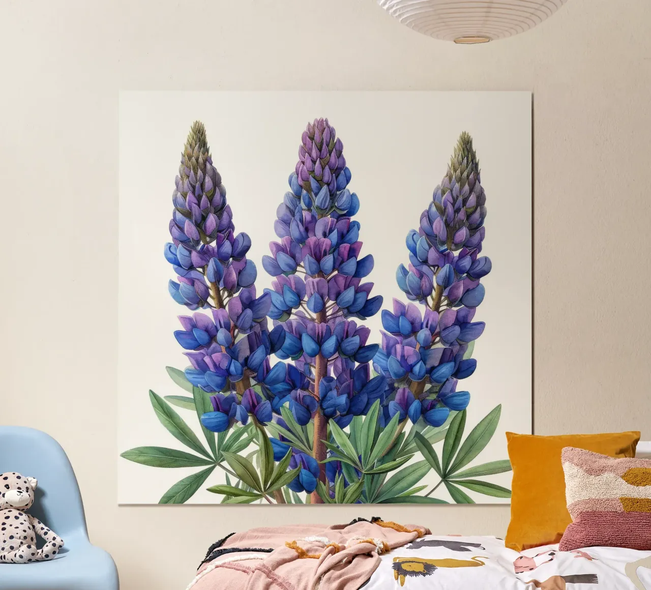 Fiore di lupino 1 poster con telaio in alluminio da Bold Blooms