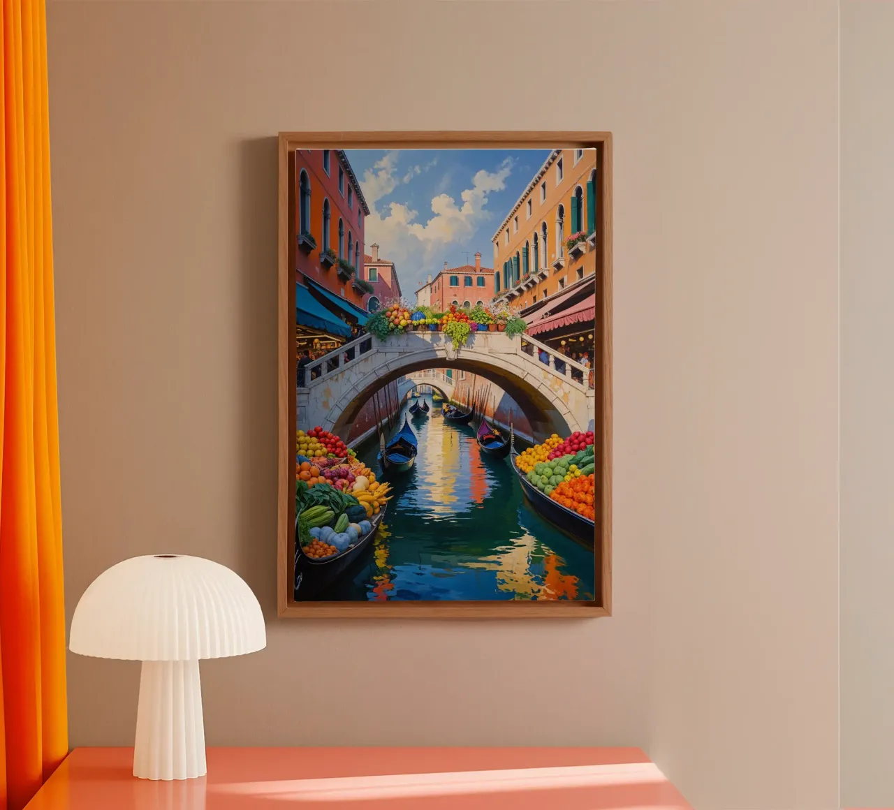 Rialto Market Vibrance in Venice tela con Cornice a cassetta da AlbertKlee