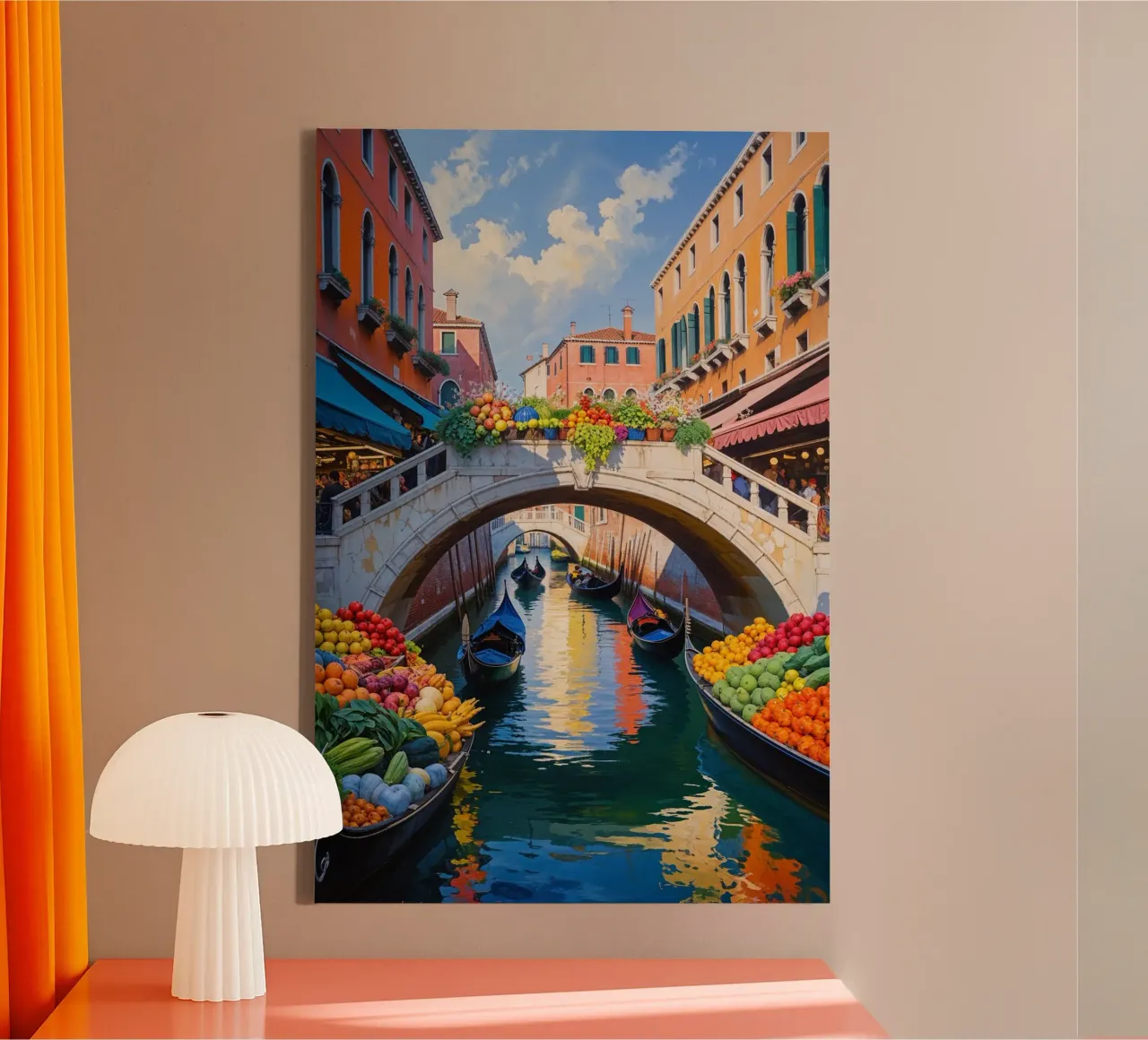 Rialto Market Vibrance in Venice tela con Cornice a cassetta da AlbertKlee