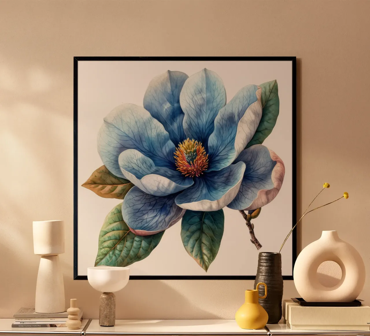 Fiore di magnolia 1 poster con telaio in plastica da Bold Blooms