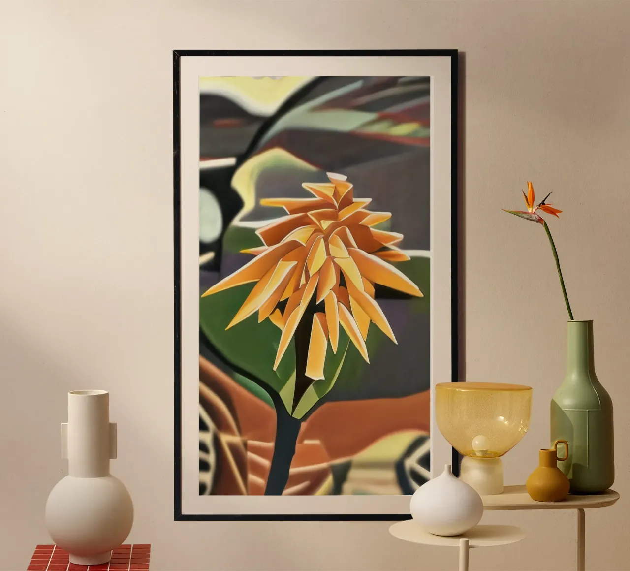 Blumen_9 poster con telaio in plastica da Abstract Art by LK