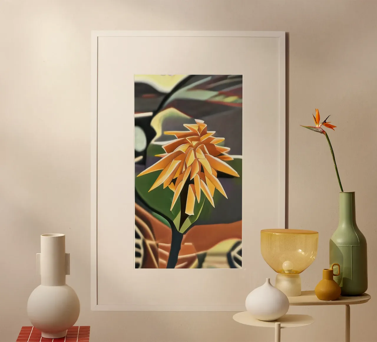 Blumen_9 poster con telaio in plastica da Abstract Art by LK