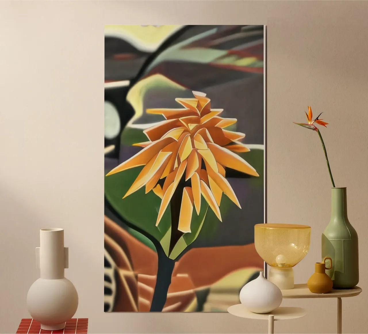 Blumen_9 poster con telaio in plastica da Abstract Art by LK