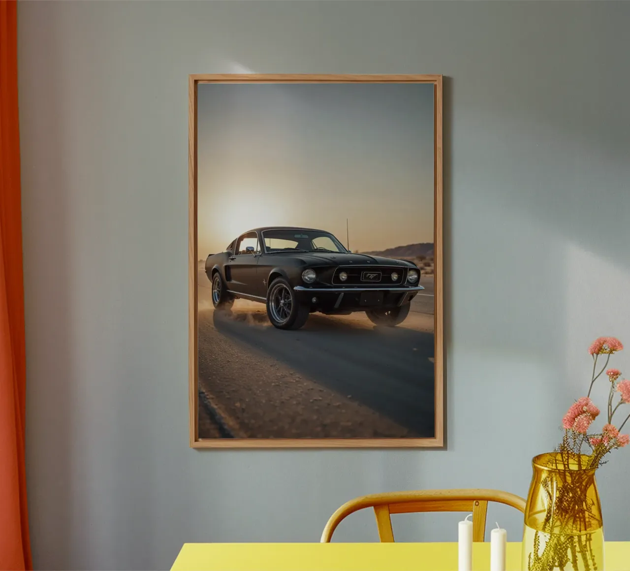 Classic 1967 Mustang Fastback Kicking Up Desert Dust alluminio dibond da AlbertKlee