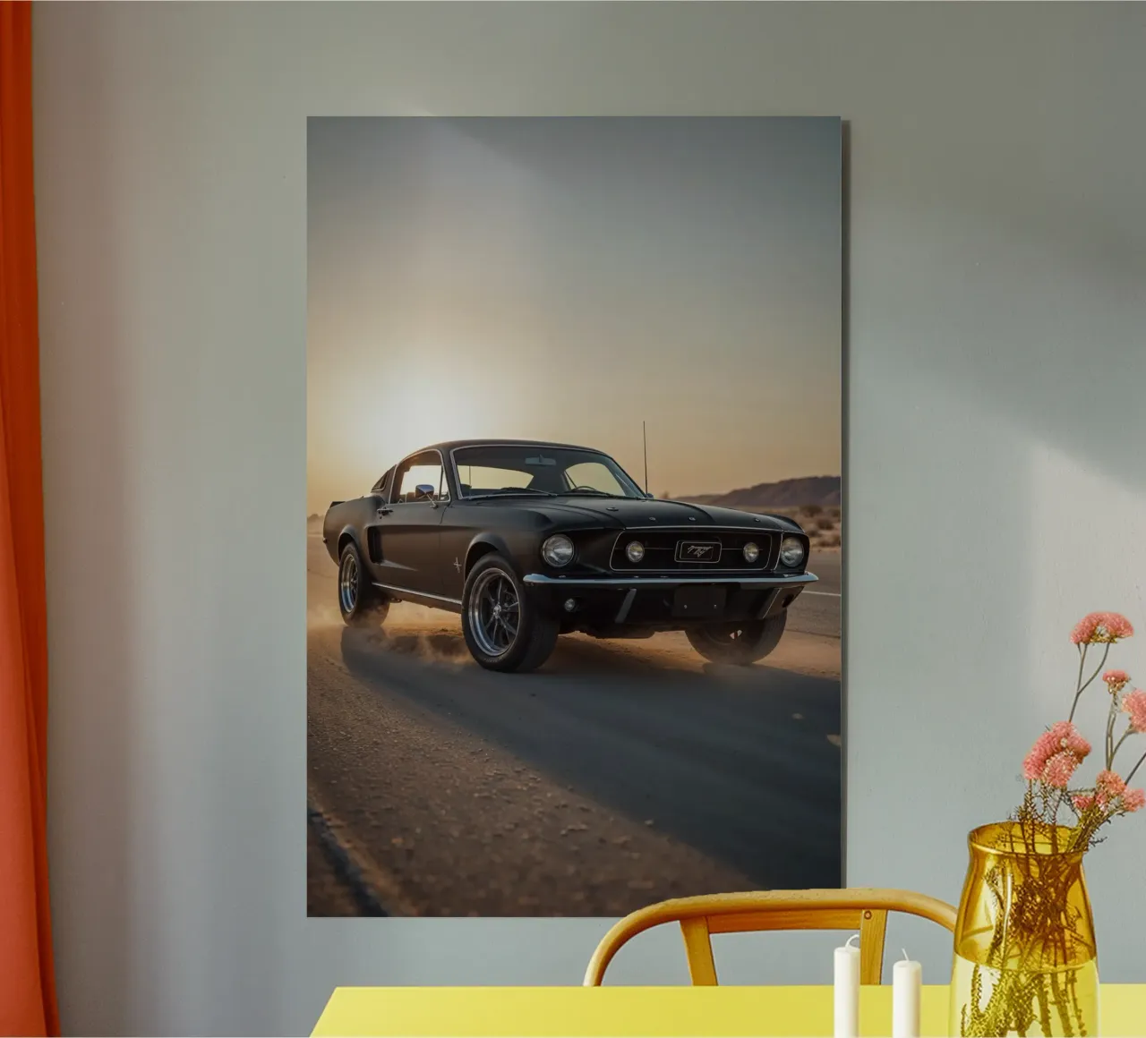 Classic 1967 Mustang Fastback Kicking Up Desert Dust alluminio dibond da AlbertKlee