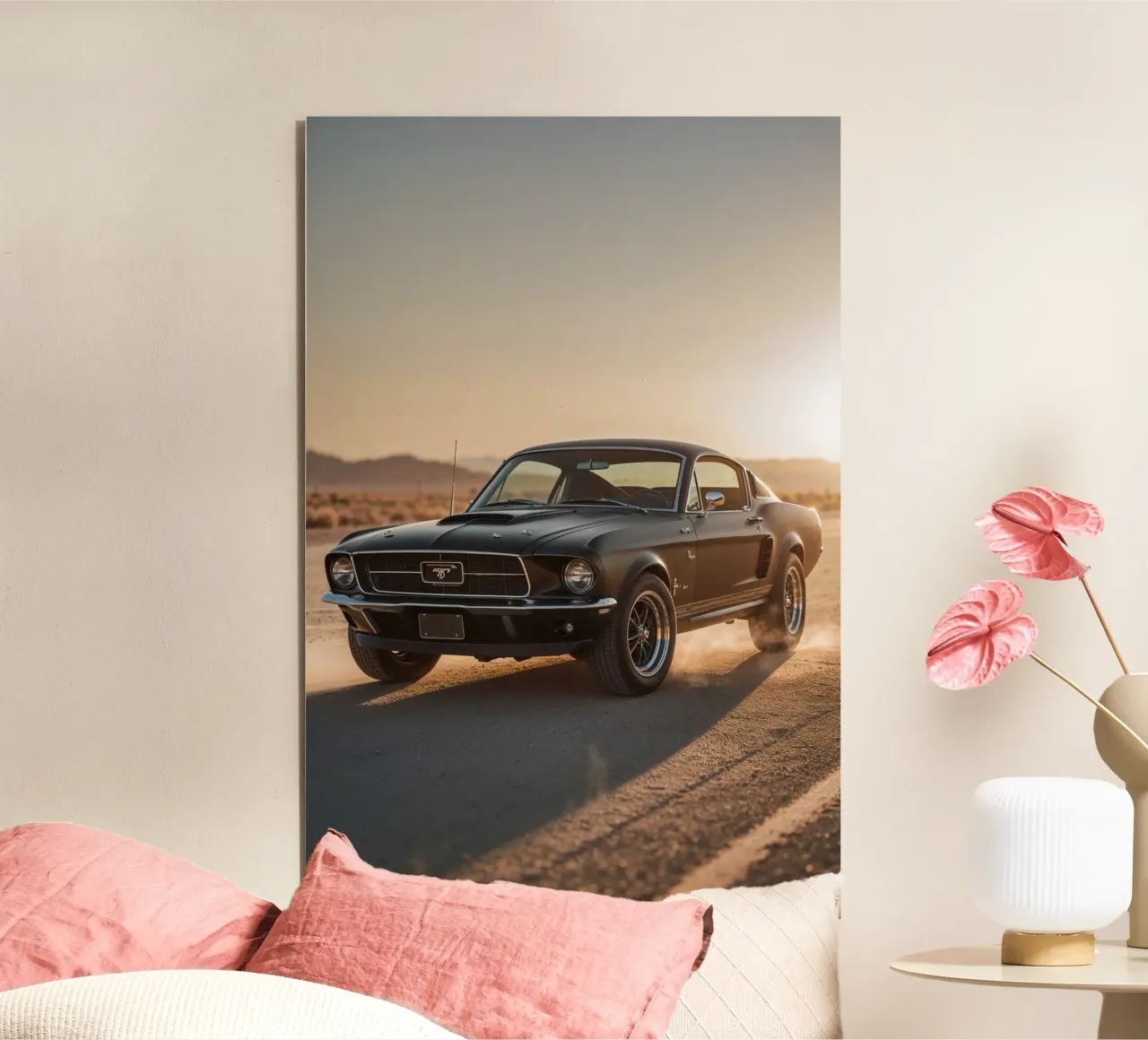 Matte Black 1967 Mustang in the Open Desert forex plate by AlbertKlee