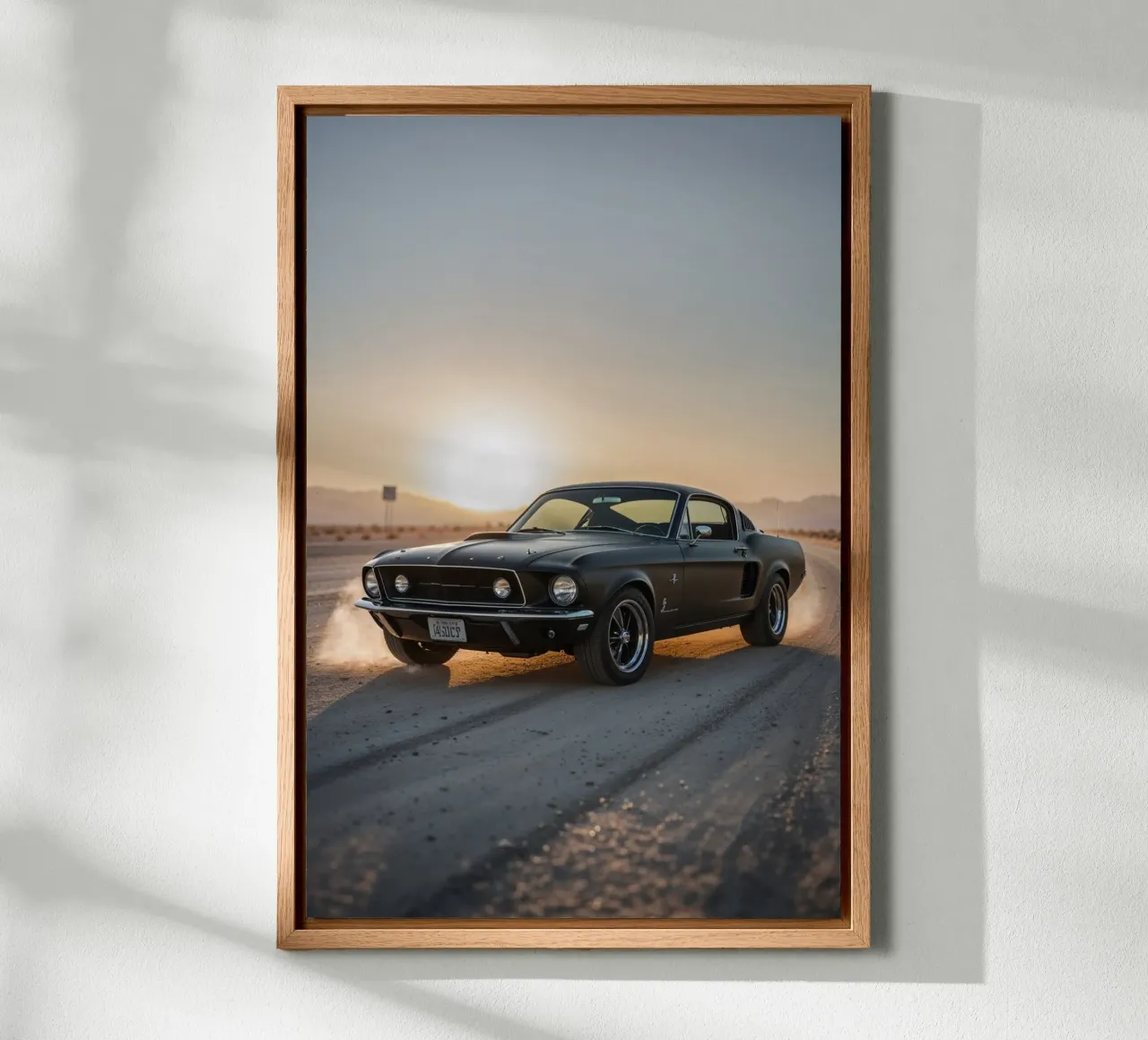 Dust Trails Behind a Classic 1967 Mustang tela con Cornice a cassetta da AlbertKlee