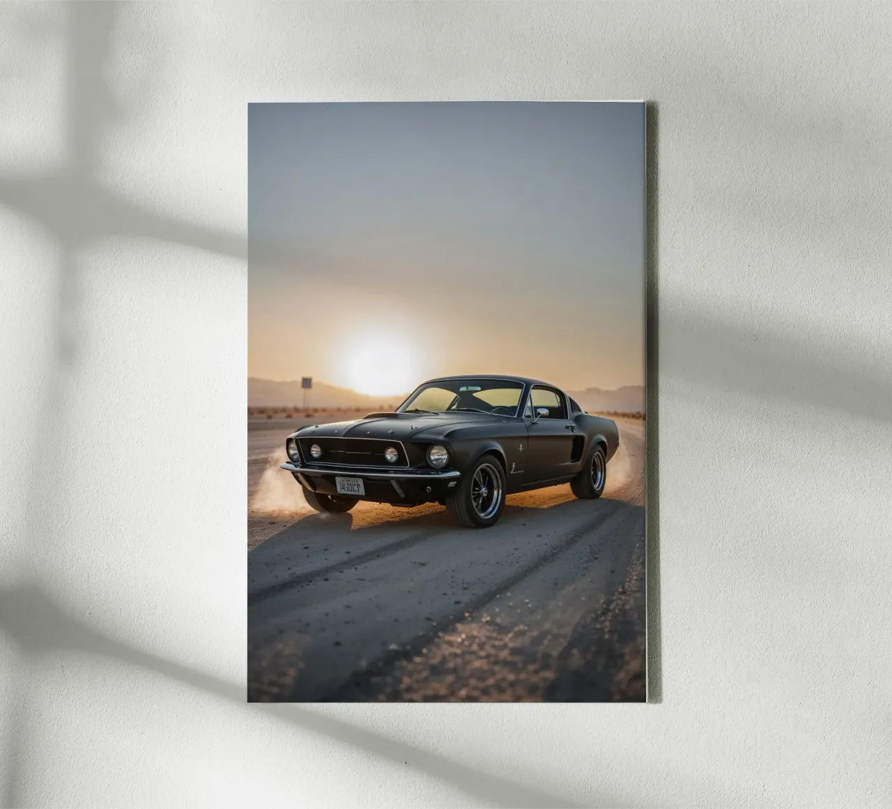 Dust Trails Behind a Classic 1967 Mustang tela con Cornice a cassetta da AlbertKlee
