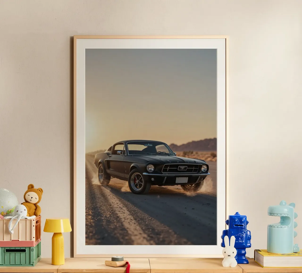 Sunset Drive with a 1967 Mustang Fastback carta hahnemühle da AlbertKlee