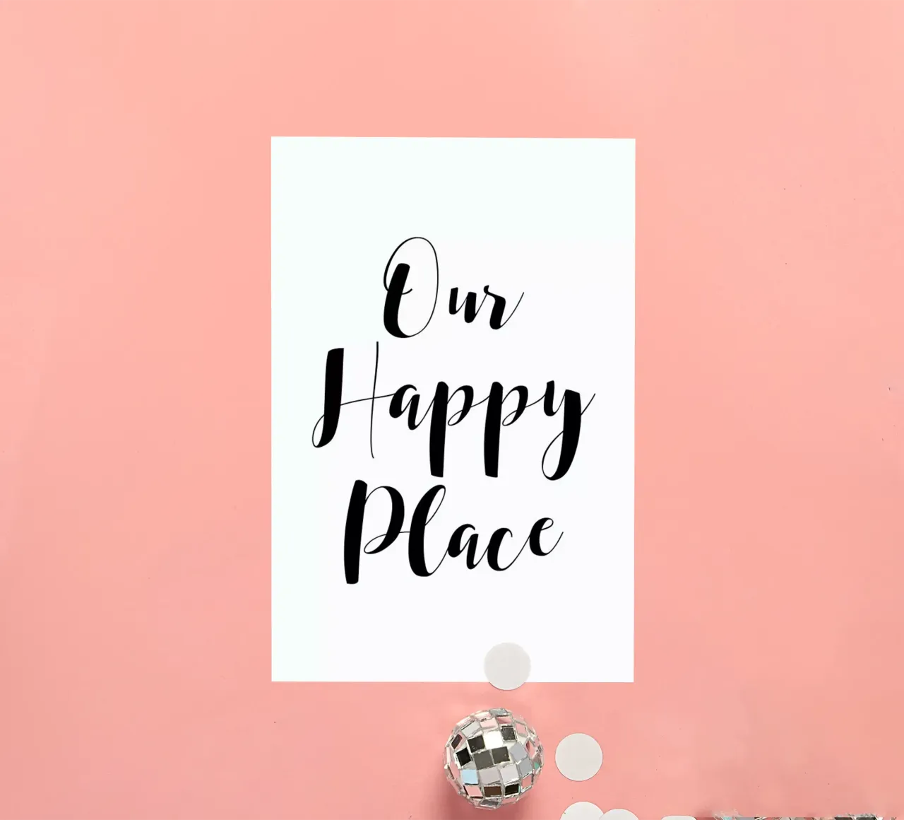 Our Happy Place sticker van Mottos by Sinan Saydik