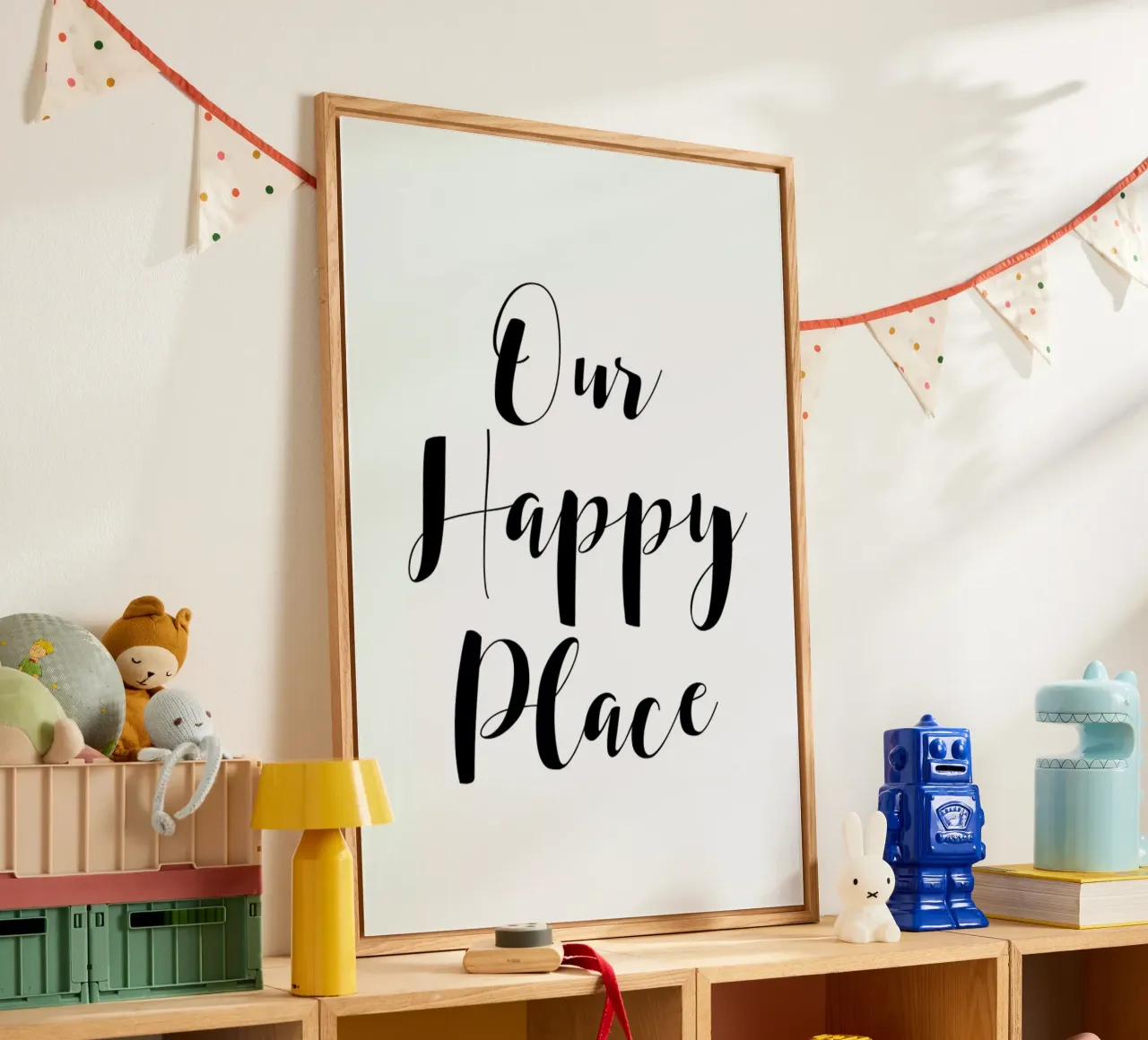 Our Happy Place acryl van Mottos by Sinan Saydik
