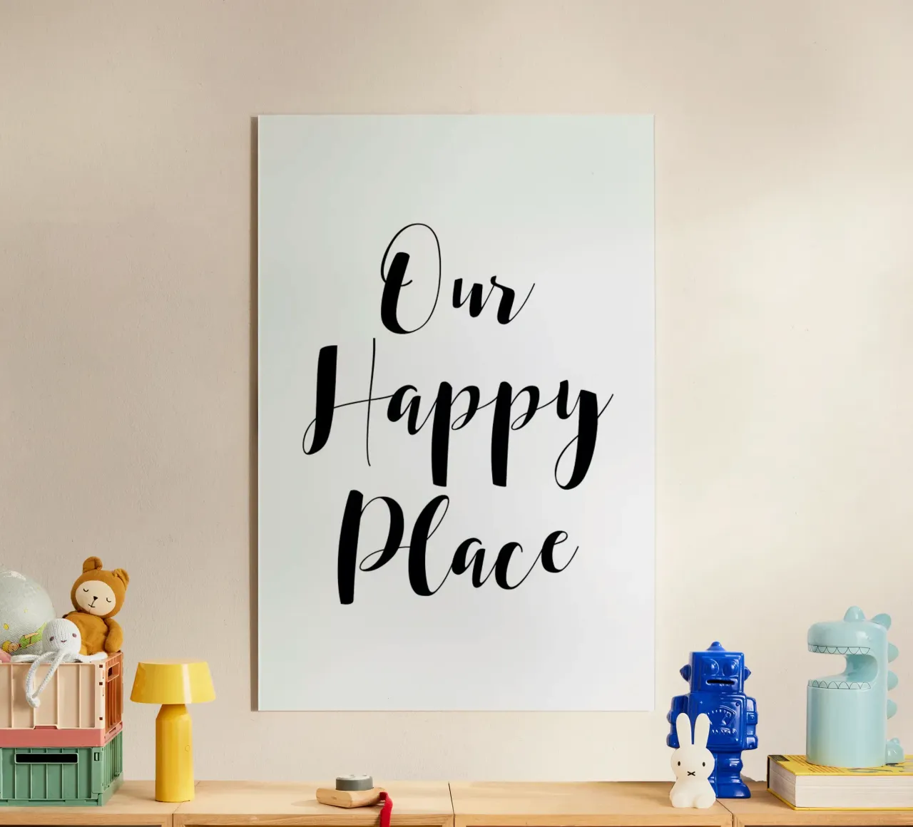 Our Happy Place acryl van Mottos by Sinan Saydik