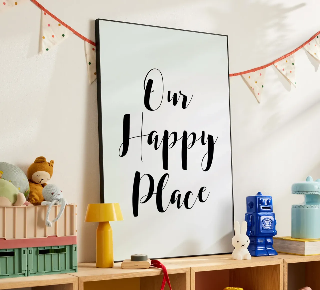 Our Happy Place aluminium-dibond van Mottos by Sinan Saydik