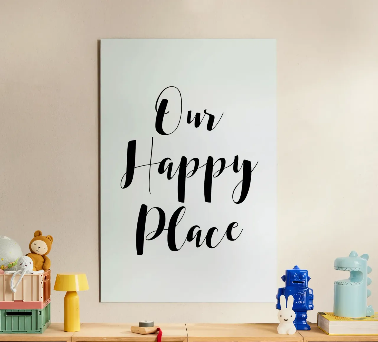 Our Happy Place aluminium-dibond van Mottos by Sinan Saydik