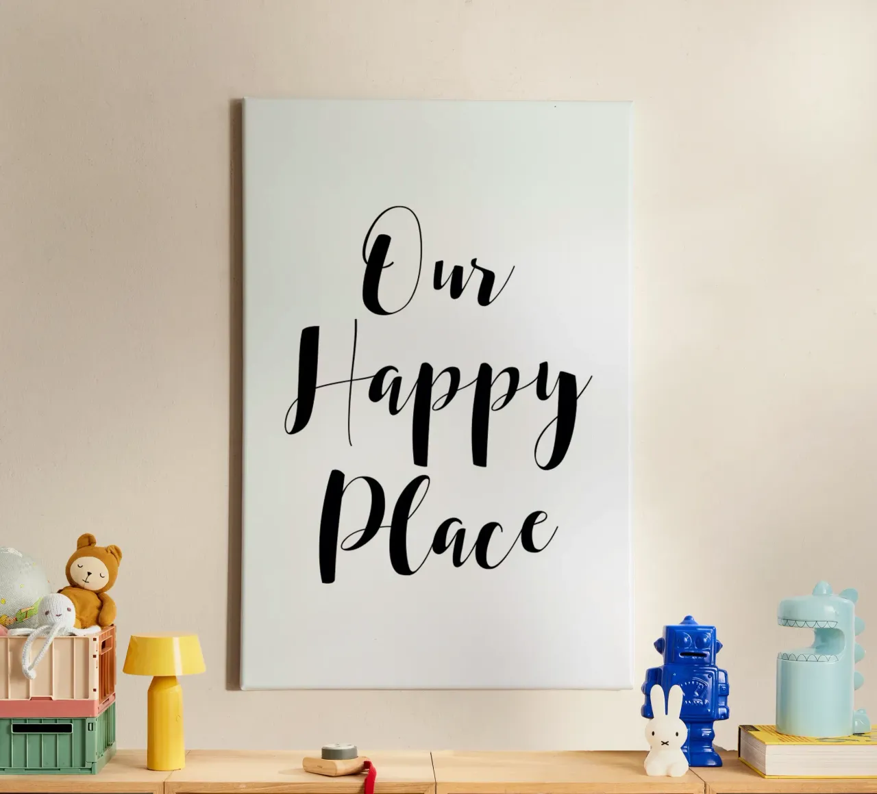 Our Happy Place toile de Mottos by Sinan Saydik