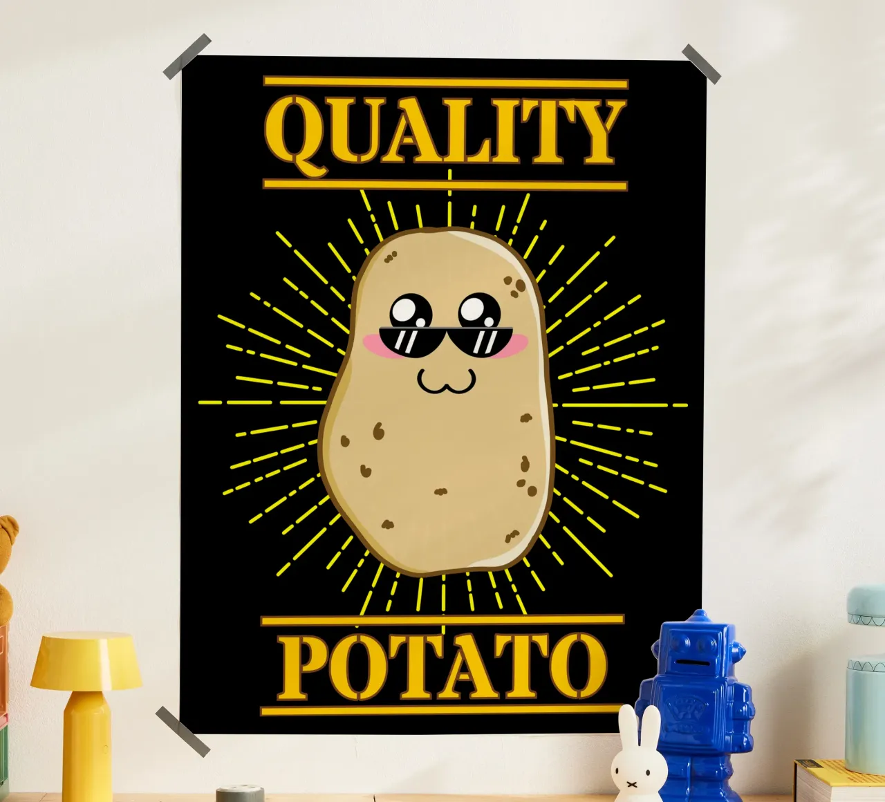 Funny Quality Potato Cute Kawaii Foodie Vegetable poster da sillyindustries