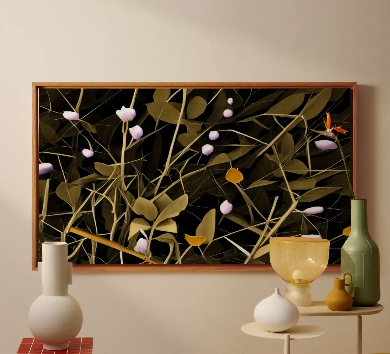 Blumen_11 tela con Cornice a cassetta da Abstract Art by LK