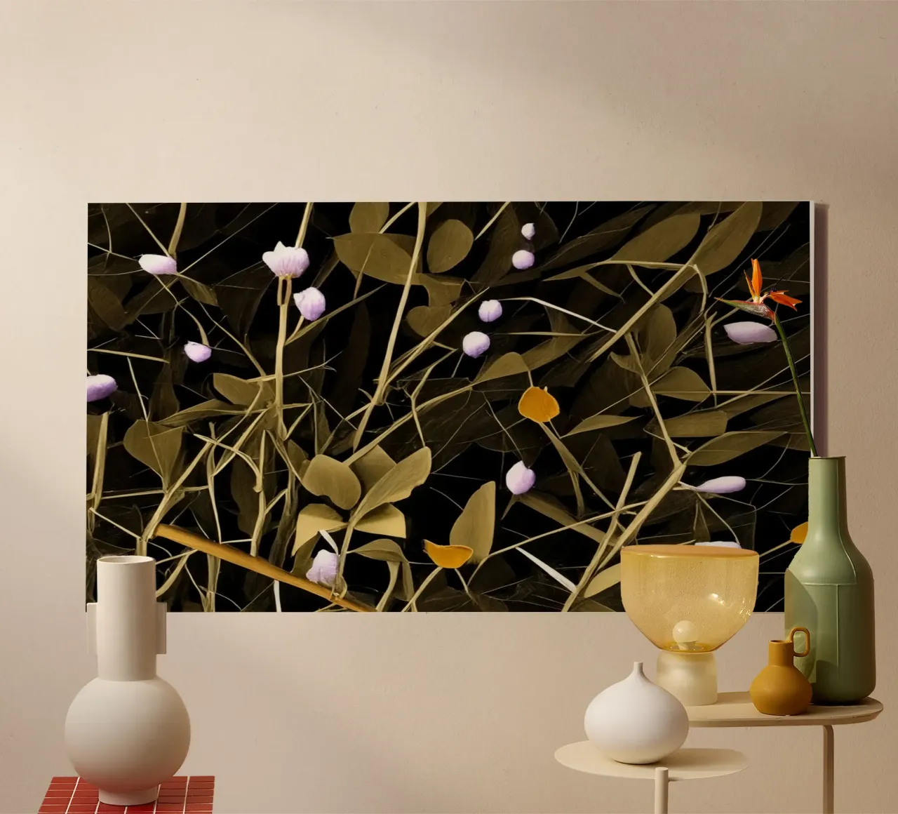 Blumen_11 tela con Cornice a cassetta da Abstract Art by LK