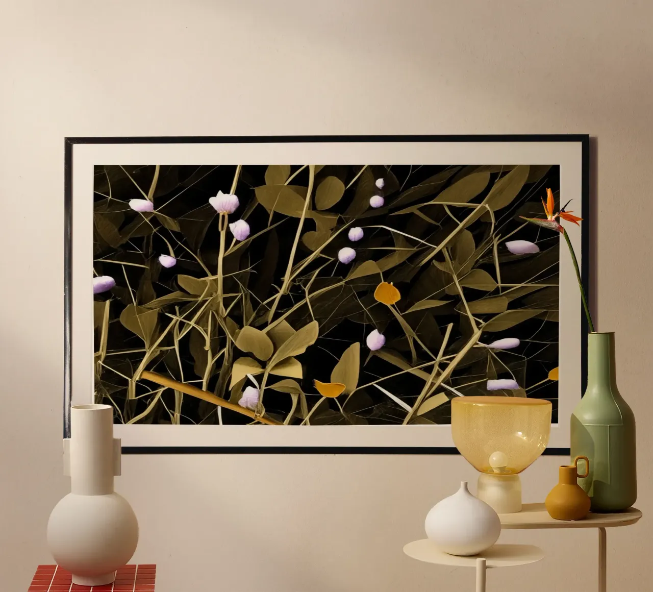 Blumen_11 poster con telaio in alluminio da Abstract Art by LK