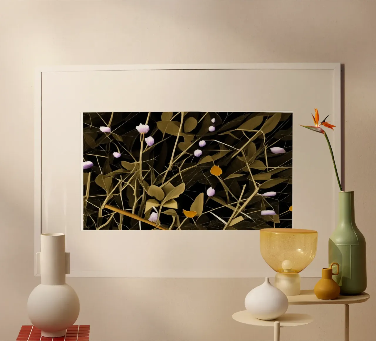 Blumen_11 poster con telaio in alluminio da Abstract Art by LK