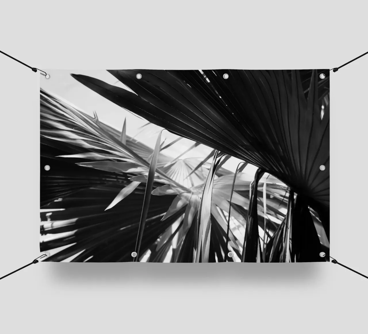 Black and White Palms Leaves telo in pvc da Léa Lefebvre Photography
