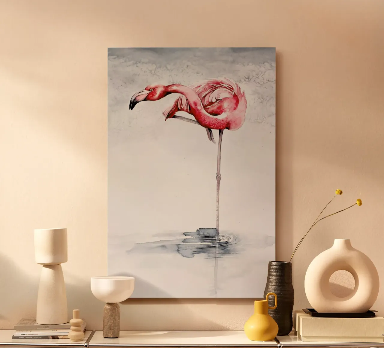 Pink Flamingo alluminio dibond da Karolina Kijak
