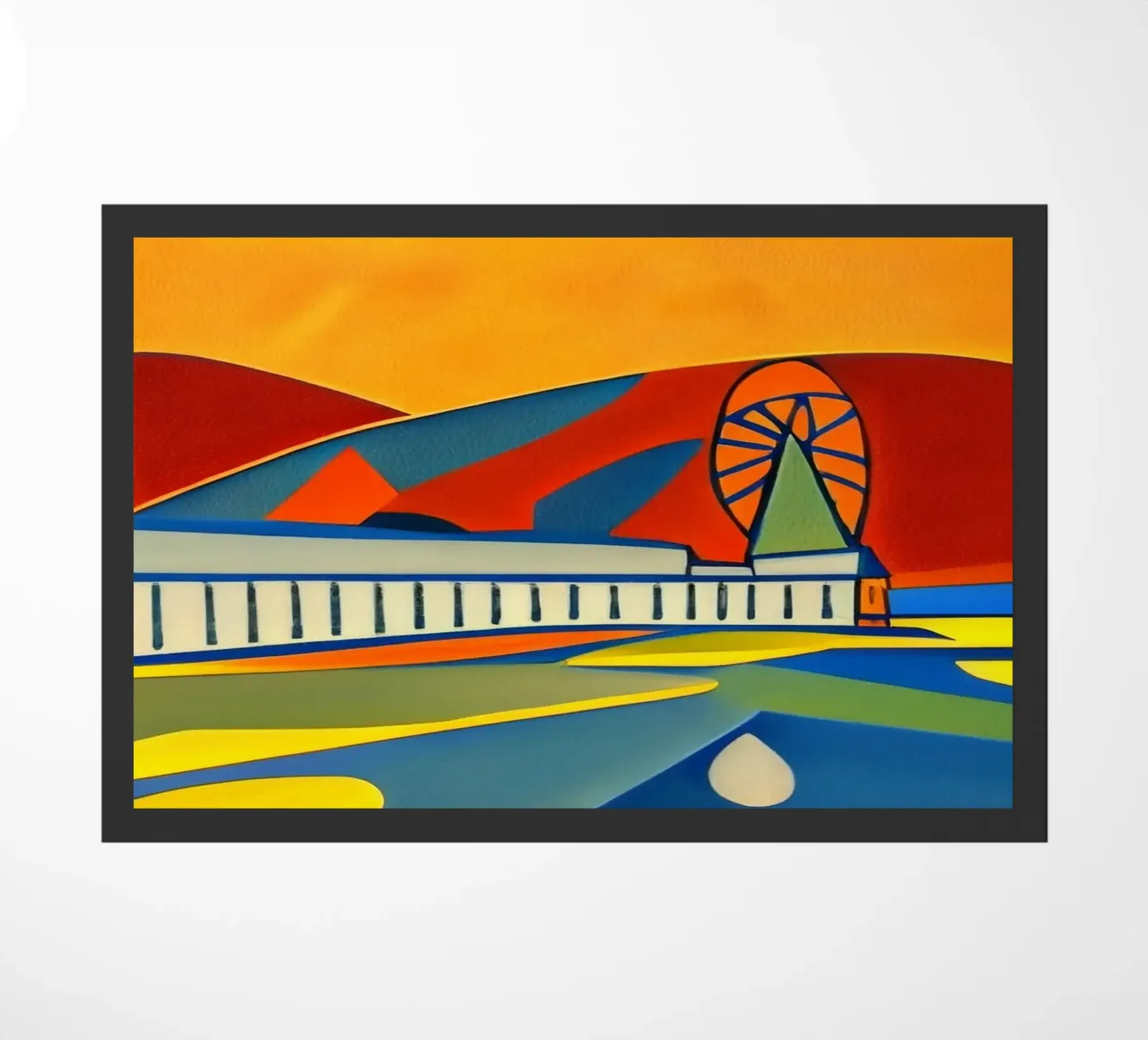 Sightseeing_Excursion_Scheveningen_2 doormat by Abstract Art by LK