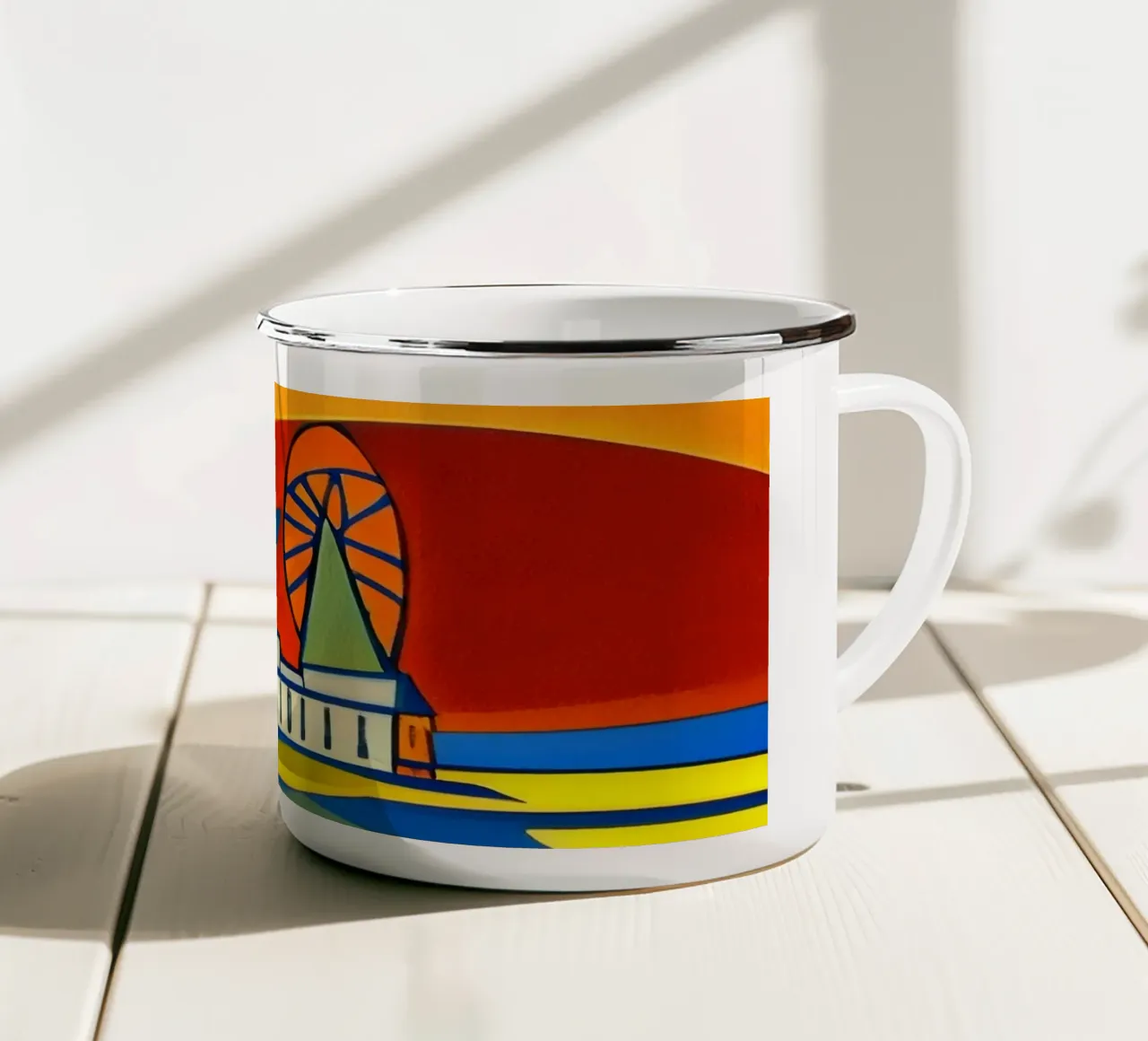 Visita_Escursione_Scheveningen_2 tazza in smalto da Abstract Art by LK