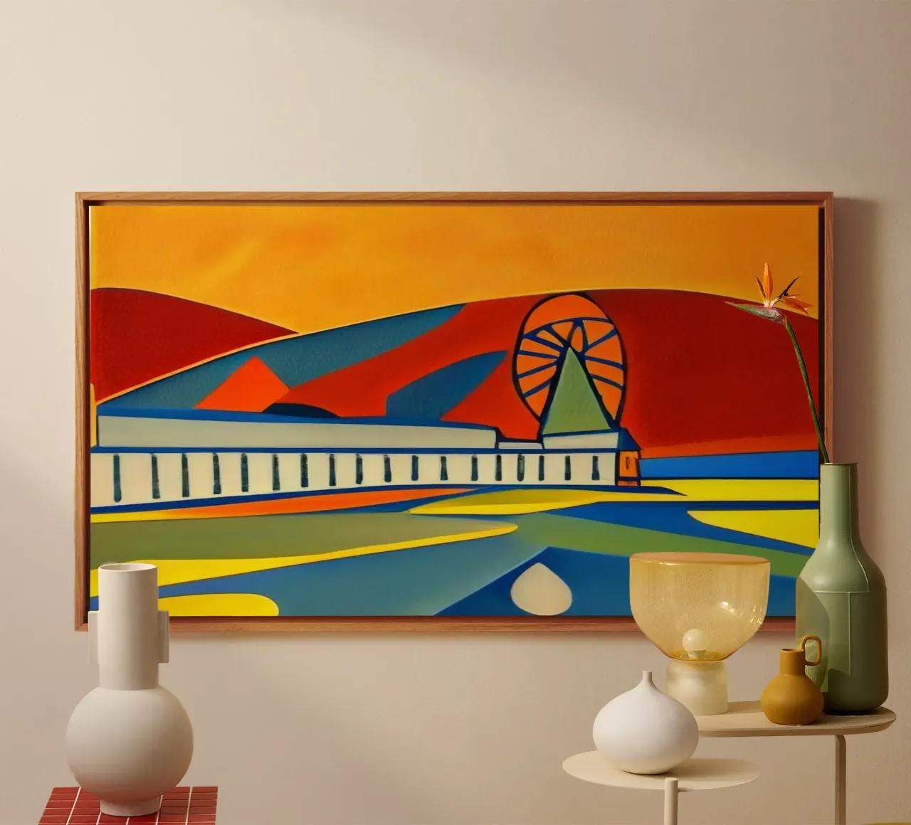 Sightseeing_Excursion_Scheveningen_2 canvas with Floater frame by Abstract Art by LK