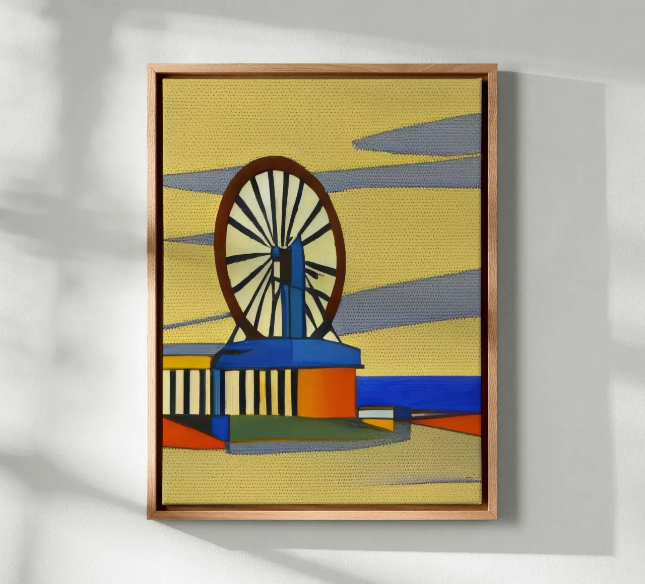 Sightseeing_Excursion_Scheveningen_3 canvas with Floater frame by Abstract Art by LK