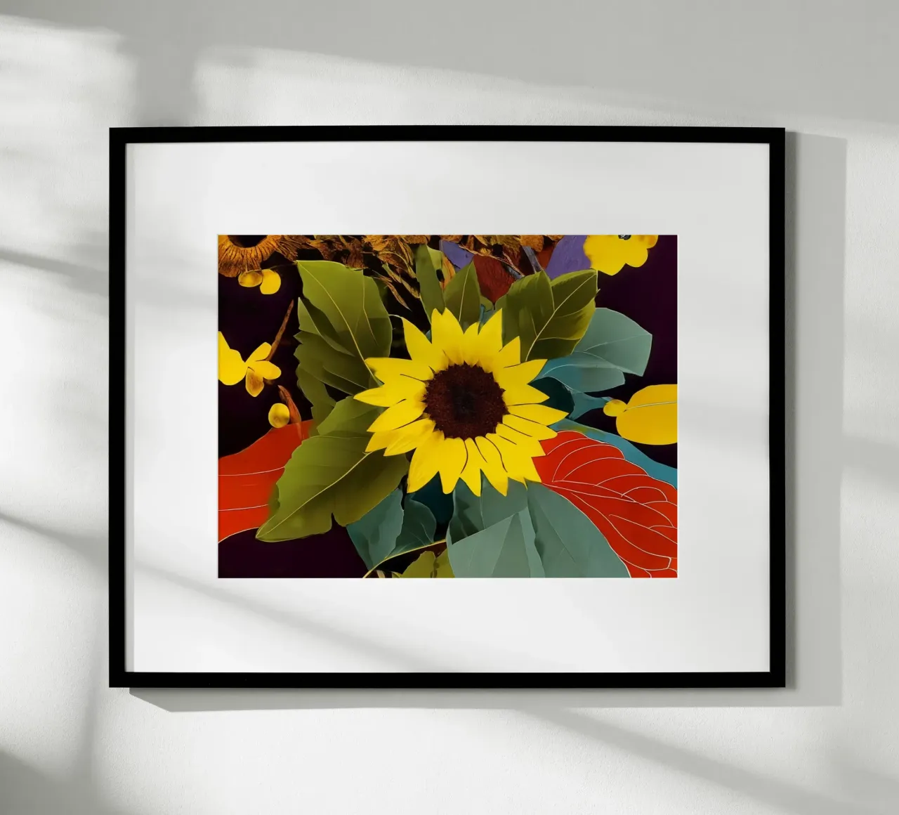 Girasole_2 poster con telaio in legno da Abstract Art by LK
