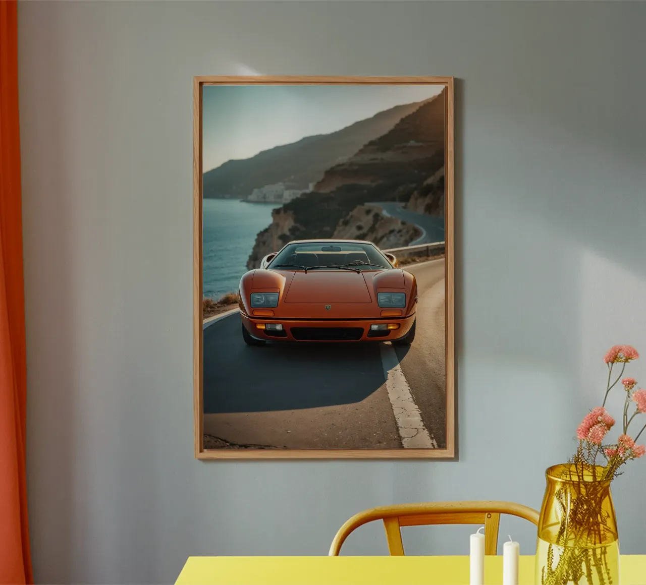 Lamborghini Diablo – Sunset Coastal Drive alu-dibond by AlbertKlee