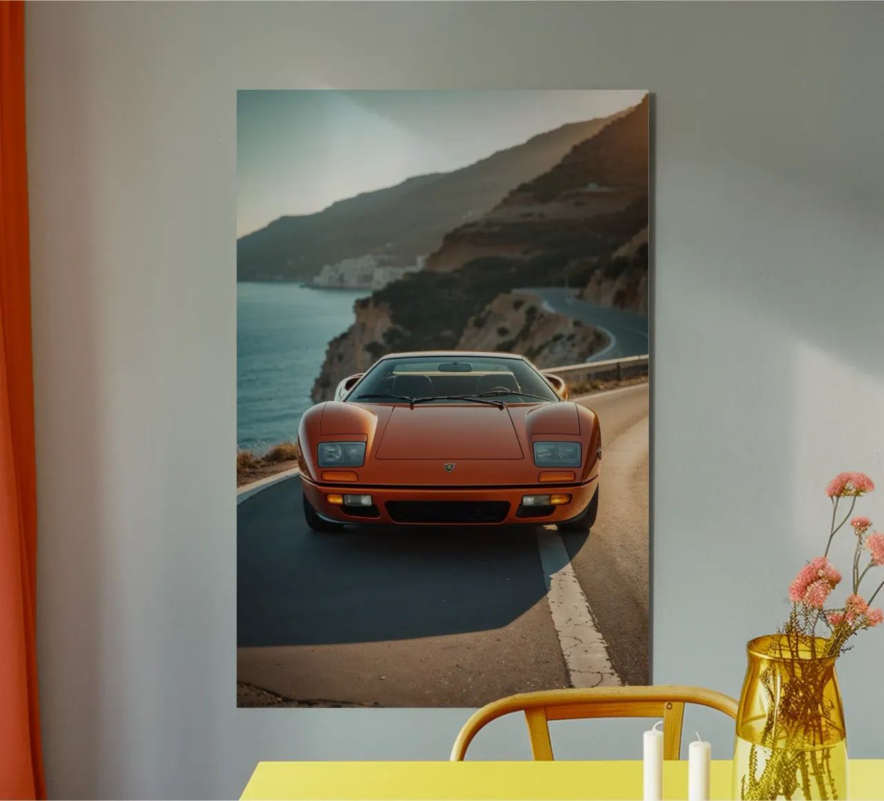 Lamborghini Diablo – Sunset Coastal Drive alu-dibond by AlbertKlee