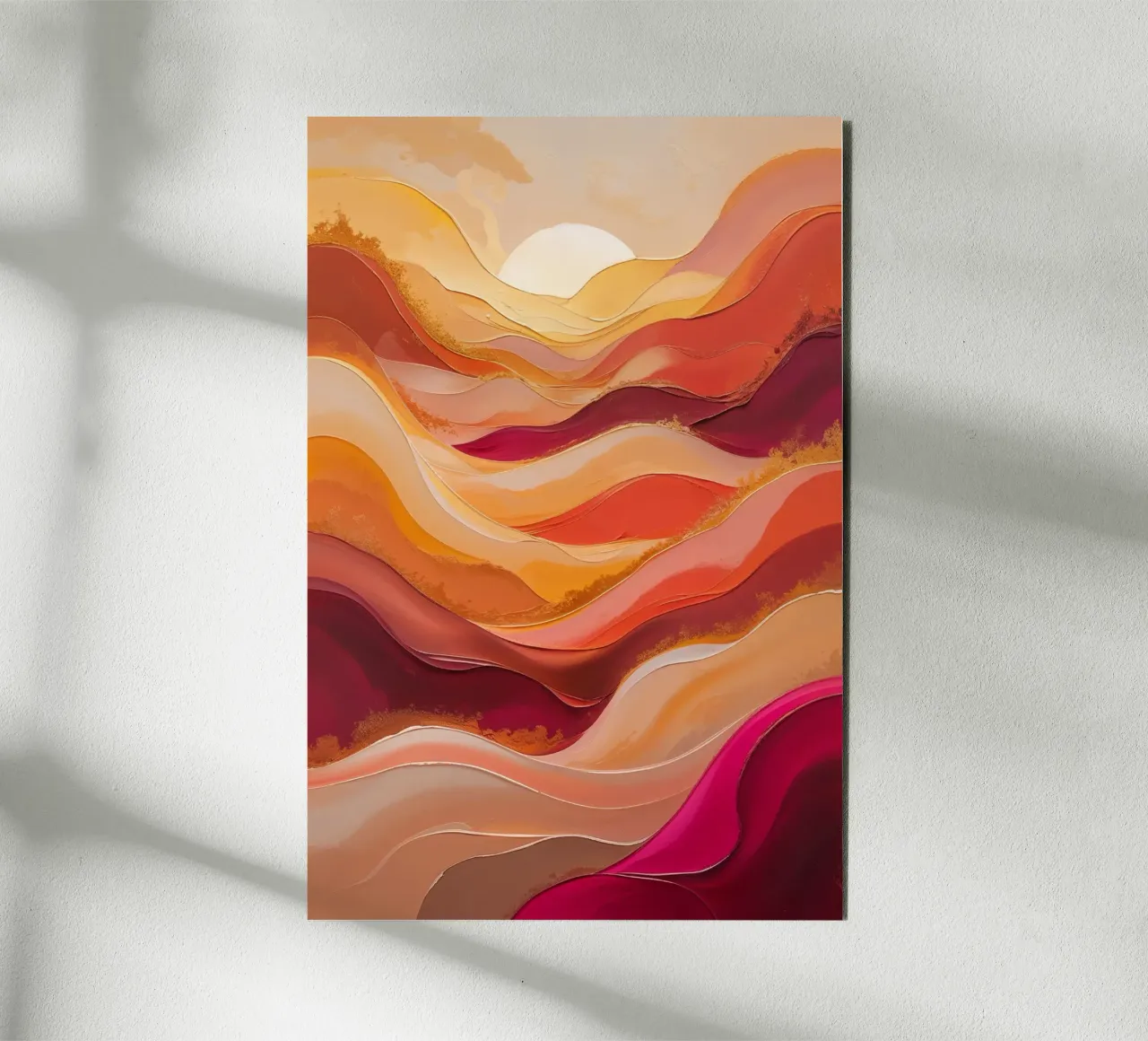 Sunlit Serenity – Elegant Abstract Landscape alluminio dibond da AlbertKlee