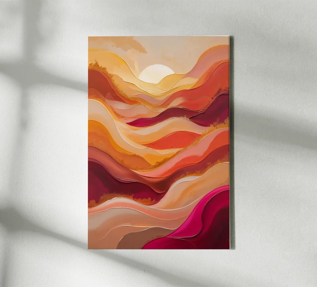 Sunlit Serenity – Elegant Abstract Landscape canvas with Floater frame by AlbertKlee
