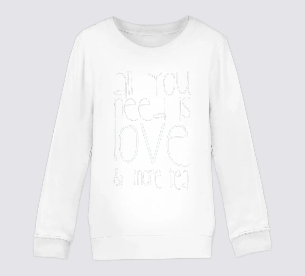 All you need is Love and Tea felpa bambino da Monika Strigel