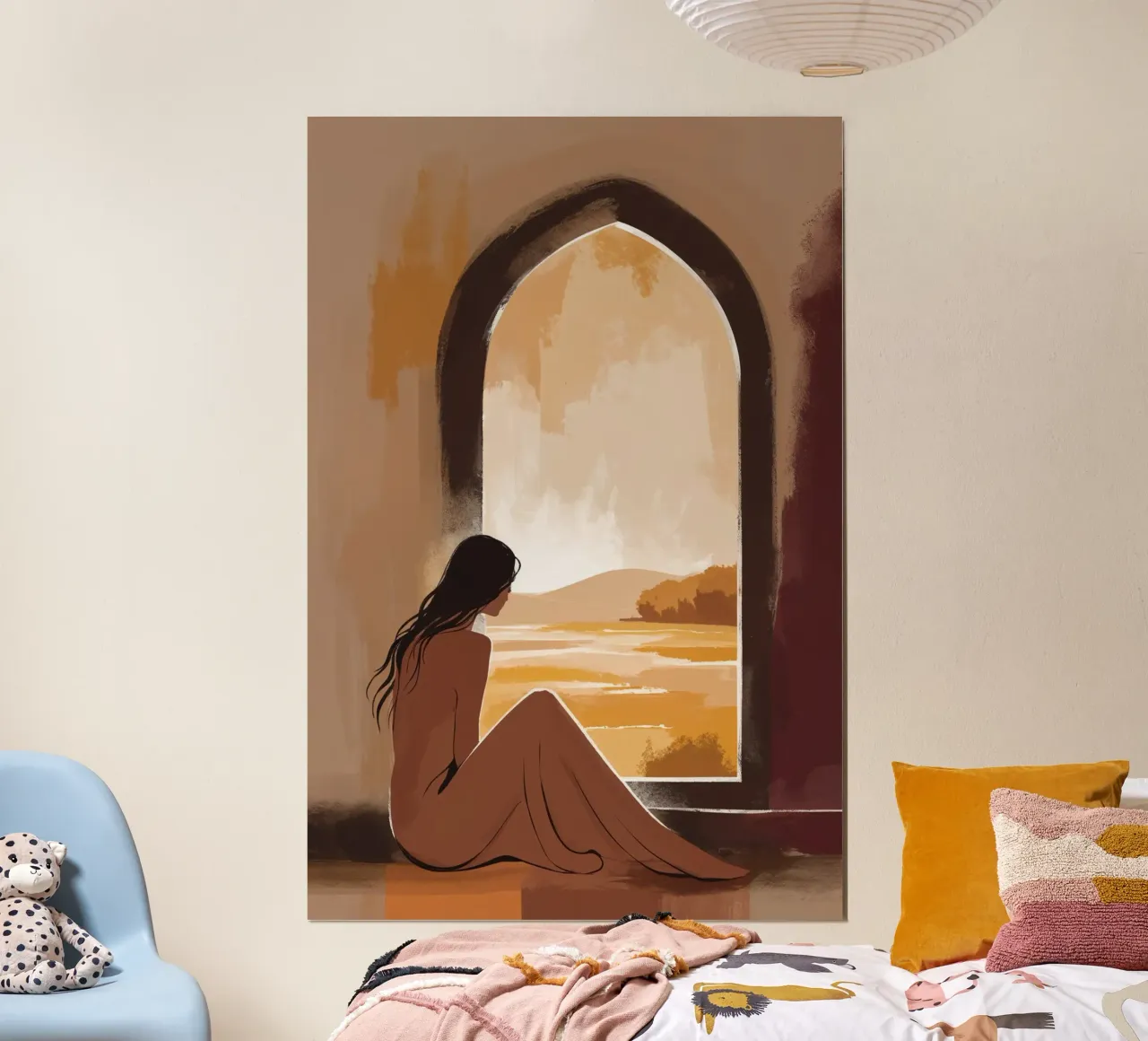 Dreamy Sunlit Window with a Seated Woman poster da AlbertKlee