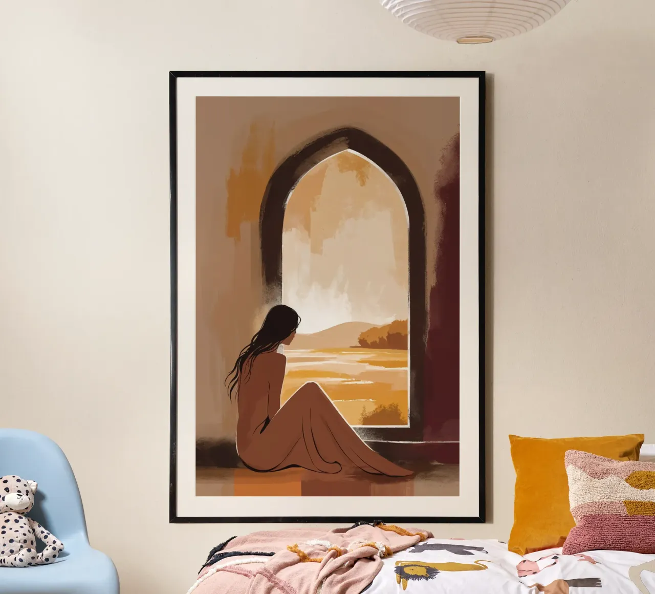 Dreamy Sunlit Window with a Seated Woman poster da AlbertKlee