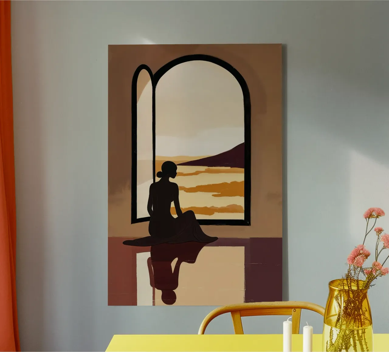 Silhouette Reflection in a Sunlit Archway tela da AlbertKlee