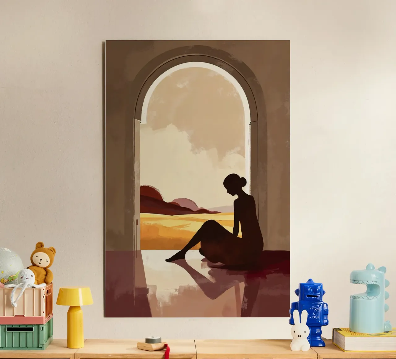 Golden Horizon Through an Open Doorway alluminio dibond da AlbertKlee