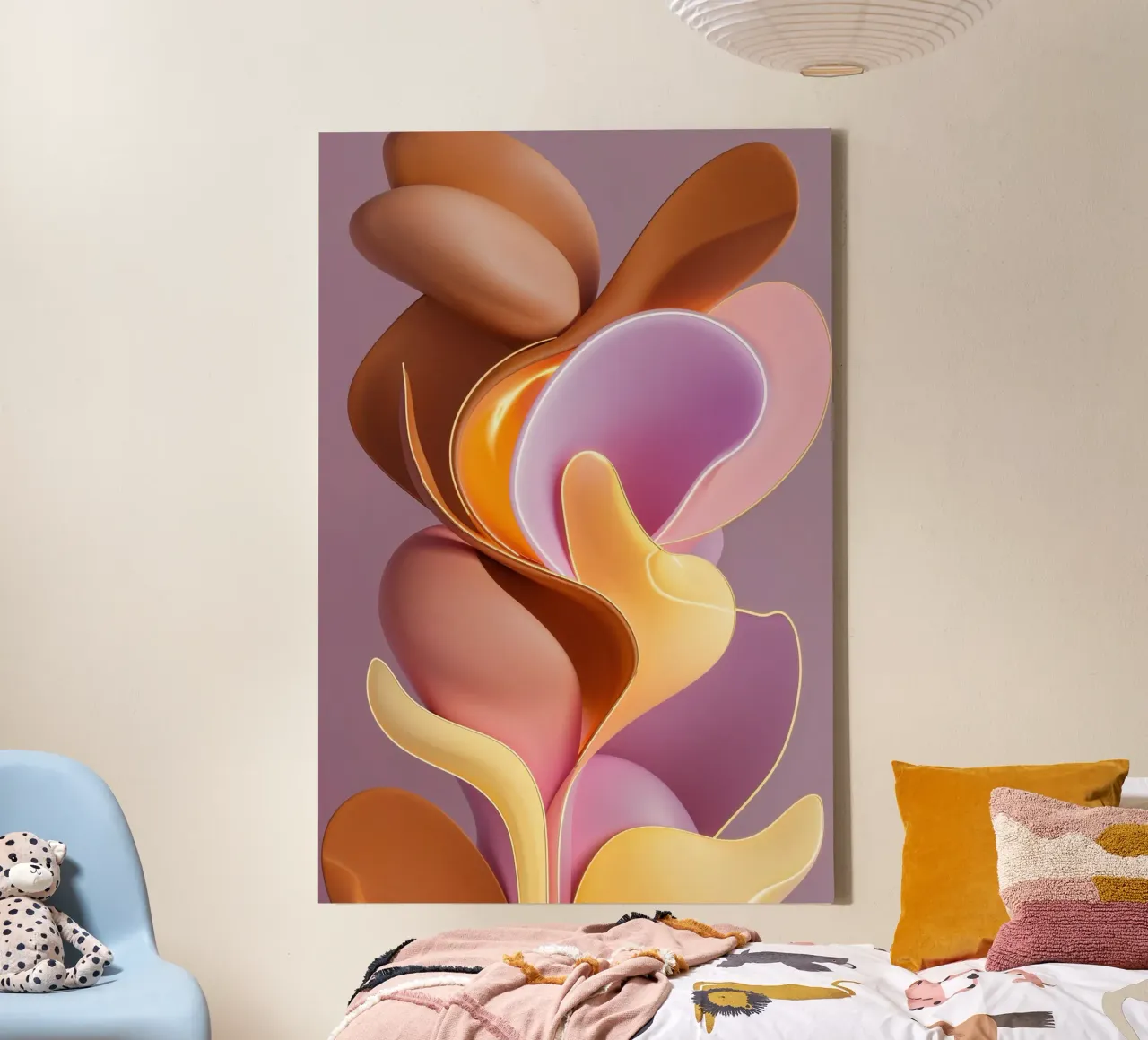 Layered Abstract Art in Soft Pastel Hues tela da AlbertKlee