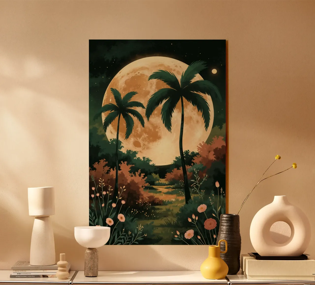 Golden Moon Over a Verdant Meadow plexiglass da AlbertKlee